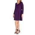 thumbnail image 3 of 24/7 Women's Plus Size Comfort Apparel Knee Length V Neck Fall Plus Size Wrap Dress, 3 of 3