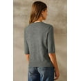 thumbnail image 5 of Arach&Cloz Women's Wool Blend Old Money Cable Knit Elbow Sleeve Sweaters 2025, 5 of 7