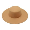 thumbnail image 2 of Women's Vintage Flat Top Wide Brim Hat Elegant Dressy Hat for Party Travel and Daily Wear Camel, 2 of 3