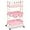 Pink, variant on 3-Tier Metal Rolling Utility Cart, Rolling Cart Organizer, Storage Cart on Wheels, Book Cart, Diaper Cart for Bathroom, Kitchen, Office, Bedroom, Black