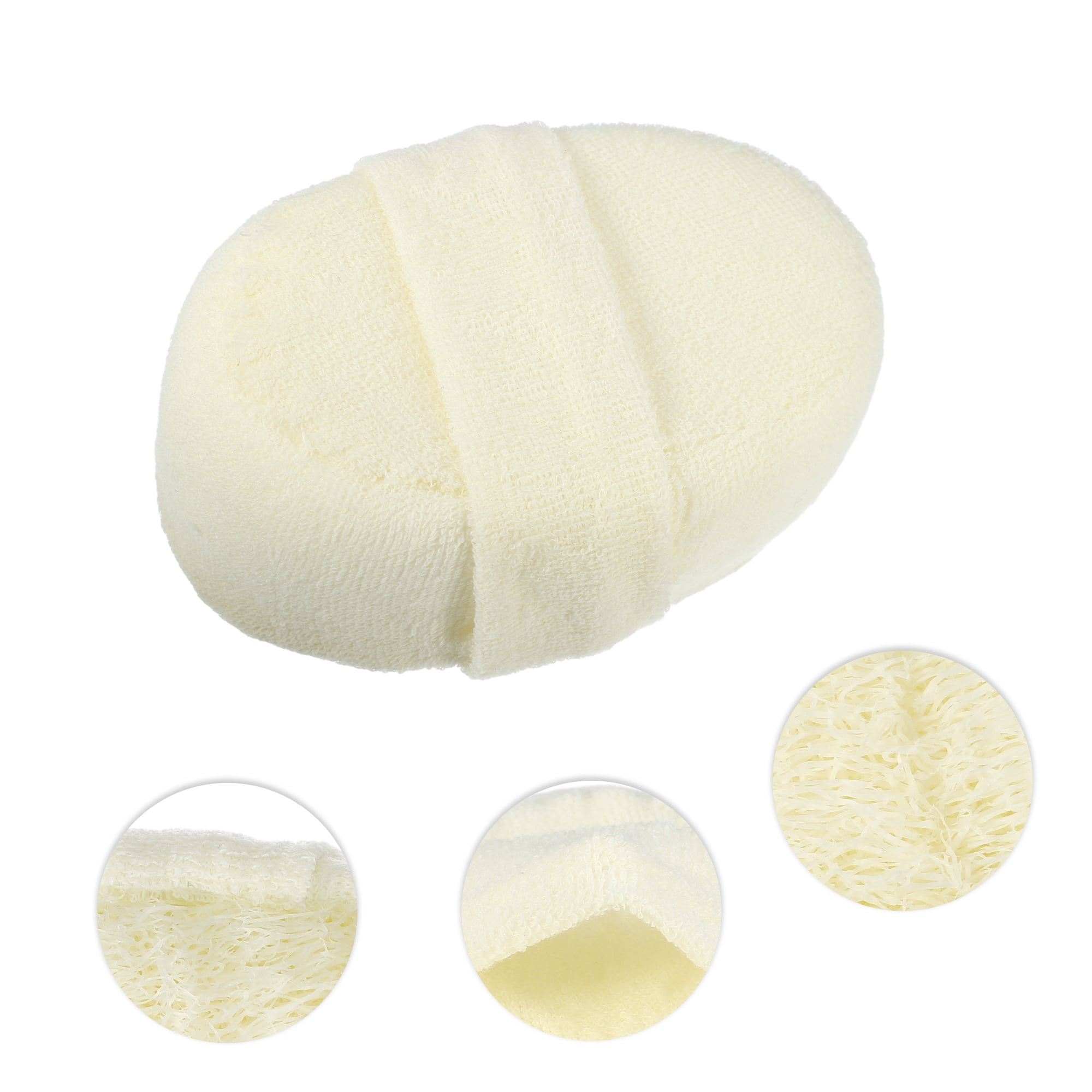 Unique Bargains 1 Pc Loofah Sponge Glove 4.49"x3.23"x1.77" Beige L