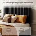 thumbnail image 3 of UHOMEPRO Full Bed Frame, Black Platform Bed Frame with Velvet Upholstered Headboard, No Box Spring Needed, Easy Assembly, 3 of 7