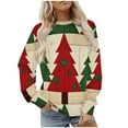 thumbnail image 2 of UPPADA Women Christmas Fleece Sweaters Long Sleeve Fuzzy Sweatshirts Crewneck Funny Tops Holiday Graphic Shirts for Ladies Winter Clothes camisa formal para mujer Beige,XXXL, 2 of 7