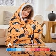 thumbnail image 6 of PMONPA Wearable Blanket Hoodie, Flannel Sherpa Fleece, Warm and Cozy Giant Sweatshirt for Adult, Woman and Man, One Size Fits All (Cat), 6 of 7