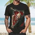 thumbnail image 6 of adaychics Mens Skull T Shirts Horror Skull Printed Crewneck Basic T-Shirt Regular Fit Top Clothes for Travel Dating Streetwear, 6 of 7