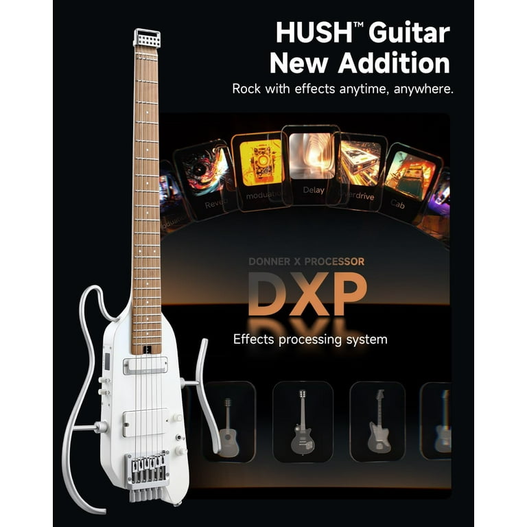 Donner HUSH X PRO Electric Guitar Kit - Smart Travel Guitar with