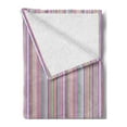 thumbnail image 2 of Pinstripe Soft Flannel Fleece Blanket, Abstract Design Vibrant Pastel Color Multi Sized Stripes and Uneven Plain Lines, Cozy Plush for Indoor and Outdoor Use, 70" x 90", Multicolor, by Ambesonne, 2 of 5