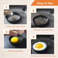 thumbnail image 4 of Juego de 2 anillos para huevos de 3.5 "con mango de silicona, anillo grande para freír huevos, molde redondo para panecillos ingleses - Plancha para cocinar para el desayuno, 4 of 5