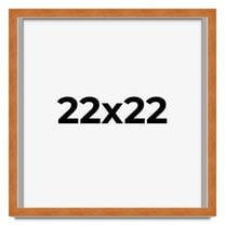 22x22 Shadow Box Frame Brown | 0.875 Inches Deep Real Wood Contemporary Shadowbox Display Frame |