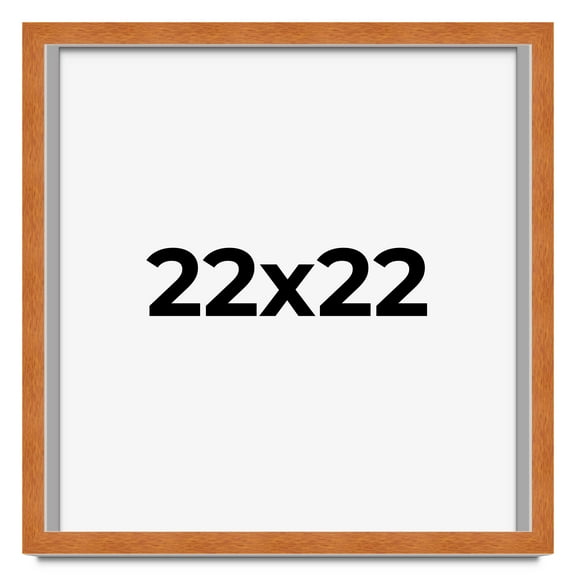 22x22 Shadow Box Frame Brown | 0.875 Inches Deep Real Wood Contemporary Shadowbox Display Frame |