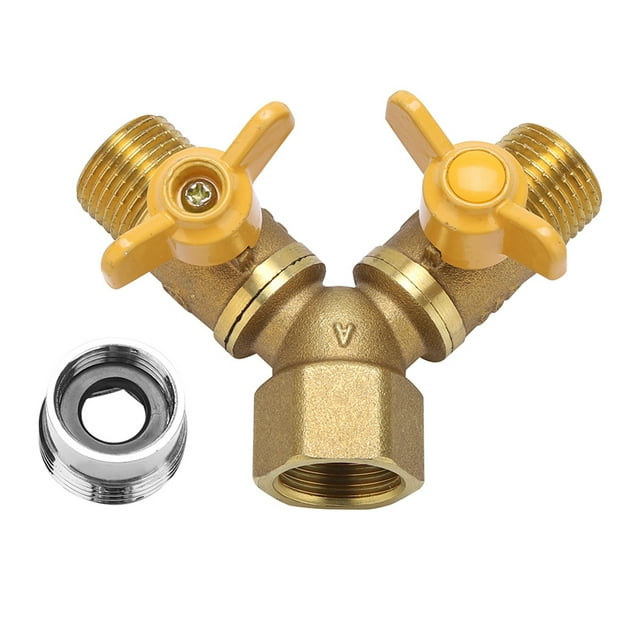 Conector de grifo de 2 vías ANGGREK de Latón para Riego de Jardín