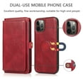 thumbnail image 4 of ELEHOLD for iPhone 14 6.1 inch Luxury Heavy Duty Wallet Case with Card Slots Dual-Use Detachable Phone Case Magnetic Function Lanyard Shockproof Wallet Case,Red, 4 of 7
