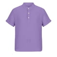 thumbnail image 6 of Short Sleeve Shirt for Boys Button Neck Henley Top Textured Fabric Kids Daily Casual School Playwear Comfort Summer Clothes for Teen, 6 of 9