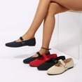thumbnail image 7 of Pennysue Women Flats Pointy Toe Mary Jane Ballet Shoes Casual Comfortable Walking Shoes Navy 9, 7 of 7