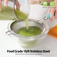 thumbnail image 3 of 18/8 Stainless Steel Mesh Strainer: U-Taste 5.5 Inch Kitchen Fine Mesh Sieve Food Colander with Riveted Sturdy Silicone Handle and 30 Mesh Hole for Straining Flour, Pasta, Fruit, Quinoa (Aqua Sky), 3 of 11