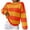 Orange, variant on Women's Casual Striped Sweater Long Sleeve Pullover Crew Neck, Comfortable and Versatile, Great for Everyday Wear and Seasonal Outfits,Gray,S