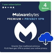 Malwarebytes Premium + Privacy VPN Bundle 4-Device 1-Year Subscription [Digital Download]