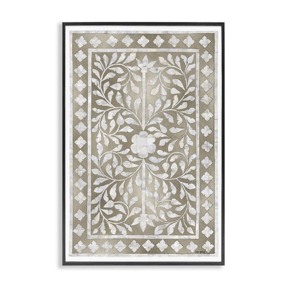 Stupell Industries Eclectic Arabesque Bohemian Pattern Black Framed Giclee Art, 12 x 18, by Amber Sterling