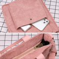 thumbnail image 3 of Yvsxxv Pink Large Corduroy Shoulder Bag, Vintage Casual Zippered Tote with Outside Pocket, 12.6*11.02*3.15inch, 3 of 7