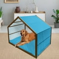 thumbnail image 2 of Egyptian Print Pet House, Ankh Immortality and Eternal Life of Civilization, Outdoor & Indoor Portable Dog Kennel with Pillow and Cover, 5 Sizes, Azure Blue and White, by Ambesonne, 2 of 4