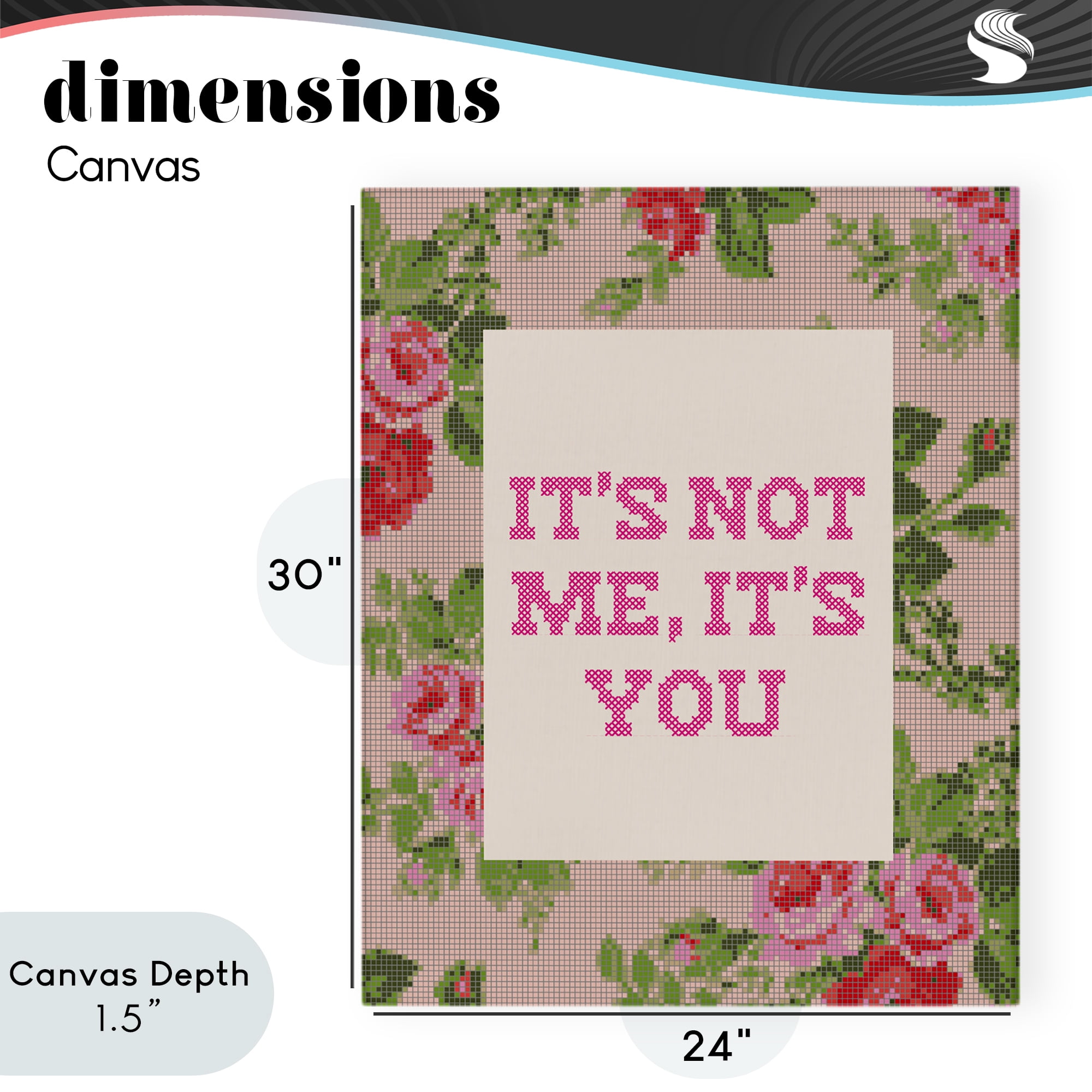 Stupell Industries Not Me It's You Faux Cross Stitch Canvas Wall Art, design by Lil' Rue