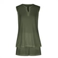 thumbnail image 3 of Lounge Set for Women Summer Sleeveless Outfits Matching V-Neck Tank Top with Drawstring Shorts Sets, 3 of 6