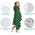 thumbnail image 7 of Green and Black Checkerboard Pattern Hooded Bath Towel，60"x35" for Ages 3 To 12 Kids, Quick Dry Lightweight Soft Microfiber Hood Beach Towel Cover Up for Kids, 7 of 7