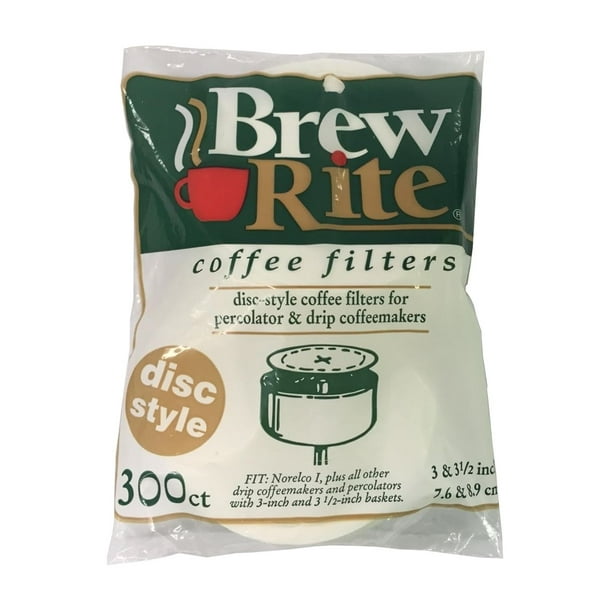 Brew Rite Coffee Filters, Flat DiscStyle Paper, 3.5 Inch