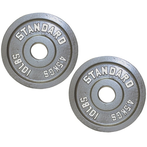 Harvil 10Pound Silver Olympic Weight Plates Pair with 14mm Diameter