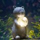 thumbnail image 1 of Estatua solar de gato para decoración de jardín, regalos para amantes de los gatos, con luces LED solares, decoración de bola de gato para jardín, patio, césped, 1 of 5