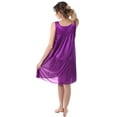 thumbnail image 4 of Venice Womens' Silky Looking Embroidered Nightgown 06 3X-Large Purple, 4 of 5
