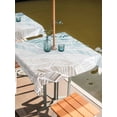 thumbnail image 2 of Outdoor Tablecloth with Umbrella Hole for Patio/Picnic/Party/Camping, Ombre Brown Blue Waterproof Table Cloth Square Cover Washable, Summer Coastal Ocean Sea Beach Wave (54"x 54"), 2 of 8