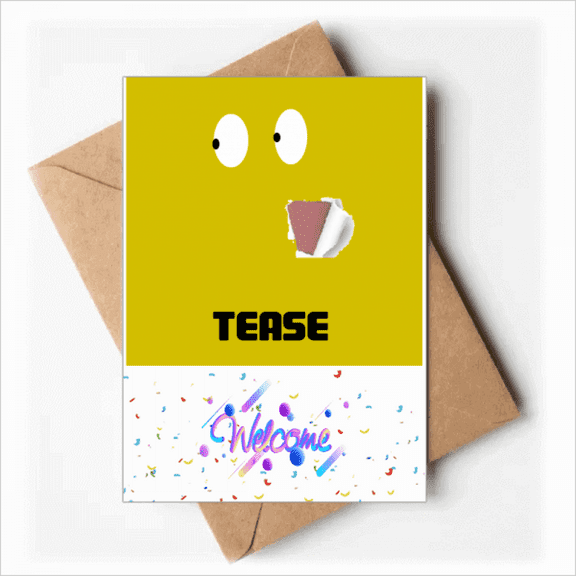 Yellow Naughty Emotion Lol Tease Welcome Back Greeting Cards Envelopes Blank