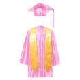 thumbnail image 1 of YONGHS Girls Graduation Gown Cap Set Kindergarten Preschool Church Robe Kids Children Uniform Outfit Pink 36, 1 of 5