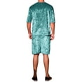 thumbnail image 3 of INSPIRE CHIC Men's Summer Short Sleeve Party T-Shirt & Shorts Velour Set L Blue, 3 of 6