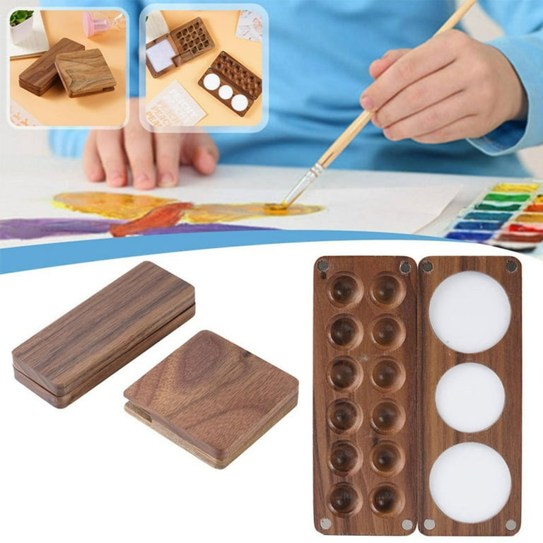 Portable Sketchbook Watercolor Paint Wooden Painting Box Travel Paint Box  Tray Painter Gift Stirring Tray Arts And Crafts for Kids Ages 8-12 Boys  Drawing 