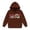 Brown, variant on Girls Cartoon Print Hoodie Sweatshirt with Drawstring Pocket Long Sleeve Crewneck Casual School Season Outerwear