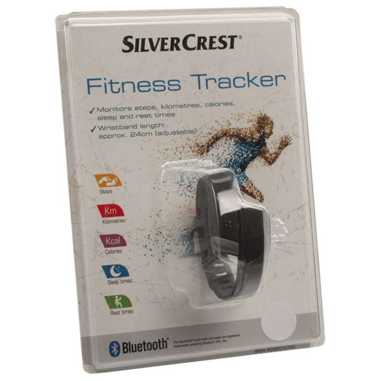Silver Crest Kilometers, Fitness and steps, Tracker, Calories, Monitors times rest sleep