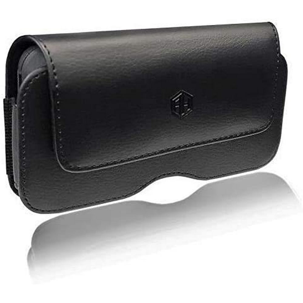 Premium Horizontal Leather Cell Phone Belt Pouch, Compatible WITH 6.5