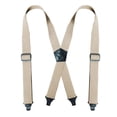 thumbnail image 3 of SGFCWSX Men X-Type Adjustable Suspenders, Elastic Straps 3.8cm Width Strong Casual Strap Clip Beige, 3 of 3