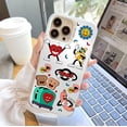 thumbnail image 3 of Funda de teléfono plateada colorida de doble capa mate con ilustración divertida para iPhone 15 Pro Max 14 13 12 Pro 11 - Protección confiable, 3 of 3