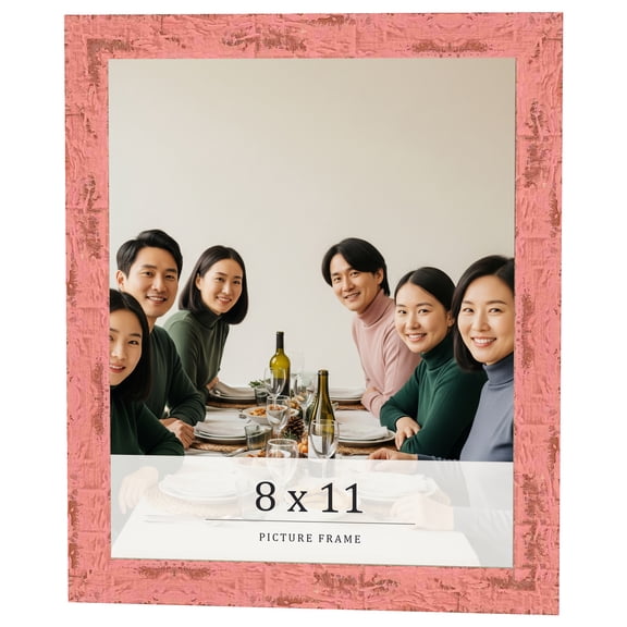 8x11 Frame Pink Solid Wood Picture Frame Width 1.125 Inches | Interior Frame Depth 0.5 Inches |