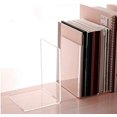 thumbnail image 2 of Plastic Acrylic Bookends Pair Organizer -Bookshelf Decor- Decorative Bedroom Library Office School Supplies- Stationery Gift (Plastic Acrylic), 2 of 7