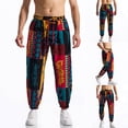 thumbnail image 3 of Colorful Sport Athletic Casual Running Going Out for Mens Fall Summer Graphic Bodycon Ruched Paperbag Elastic Waist Long Cuff Leg Pants Man 2026 Clothing Trendy 3XL, 3 of 9
