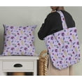thumbnail image 5 of Soimoi Purple Modal Satin Fabric Feather & Floral Print Sewing Fabric Yard 42 Inch Wide, 5 of 5