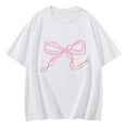 thumbnail image 3 of NAMTYQX Women's Summer Tops Lightweight Airoft Crewneck mit Print Loose Casual Short Sleeve Graphic Plus Size Ladies Tops and Blouses White Size XL, 3 of 4