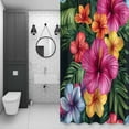 thumbnail image 3 of Colorful Althea Shower Curtain for Bathroom, Watercolor Flowers Waterproof Cloth Fabric Bathroom Accessories Set with 12 Rust Proof Plastic Hooks, 48"x72", 3 of 9