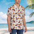 thumbnail image 3 of Balery Turkey And Thanksgiving2 Camisas hawaianas de manga corta para hombre, camisas playeras de corte holgado, camisas de vacaciones con botones,X-Large, 3 of 7