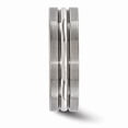thumbnail image 3 of Grey Titanium Ring Band Wedding Standard Flat Grooved, 3 of 6