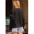 thumbnail image 3 of Cozy Black Colorful Stitch Trim Sweatshirt with Sequin Santa Design – Ideal for Holiday Gatherings - [ZhiHiMeRi] | XL, 3 of 7